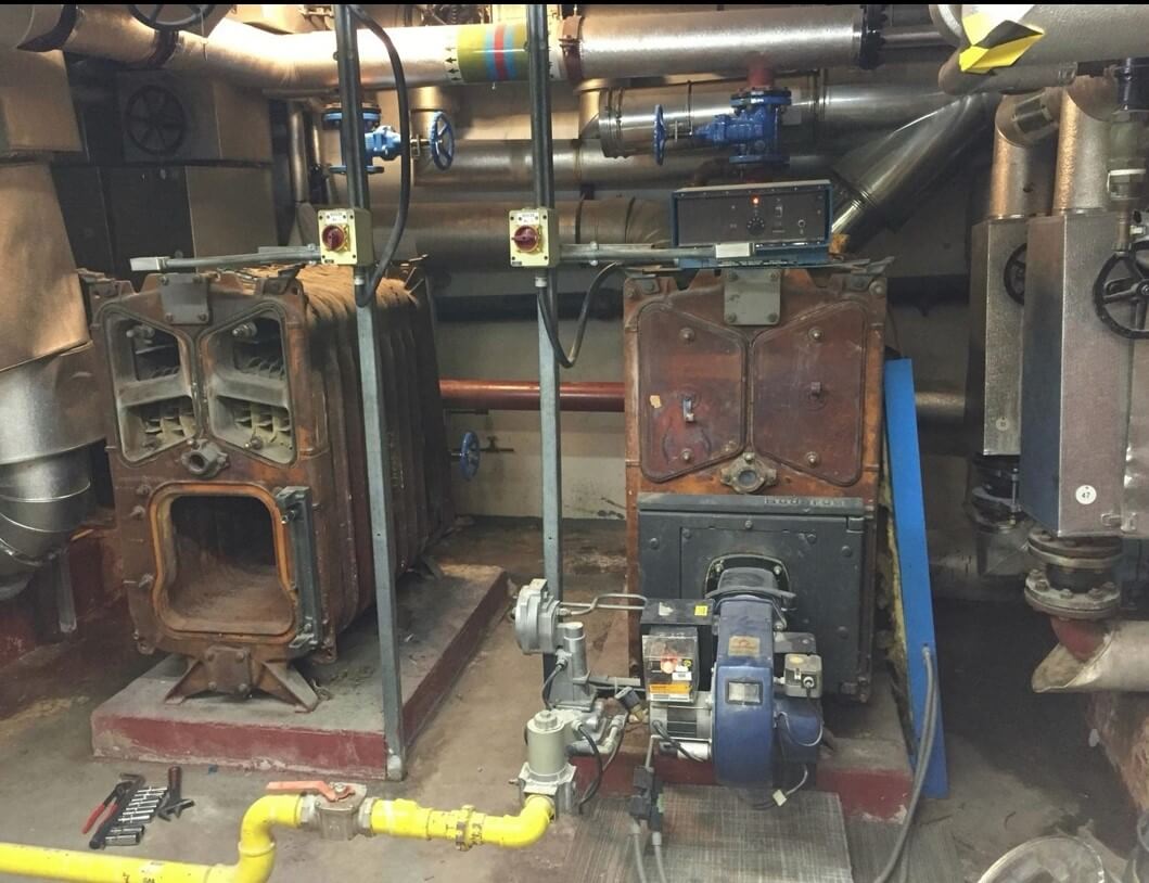 Comercial boiler replacement Image Before